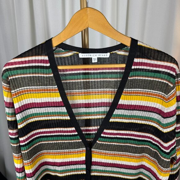 Veronica Beard Keke Striped Knit Cardigan sz 3XL - Picture 3 of 10